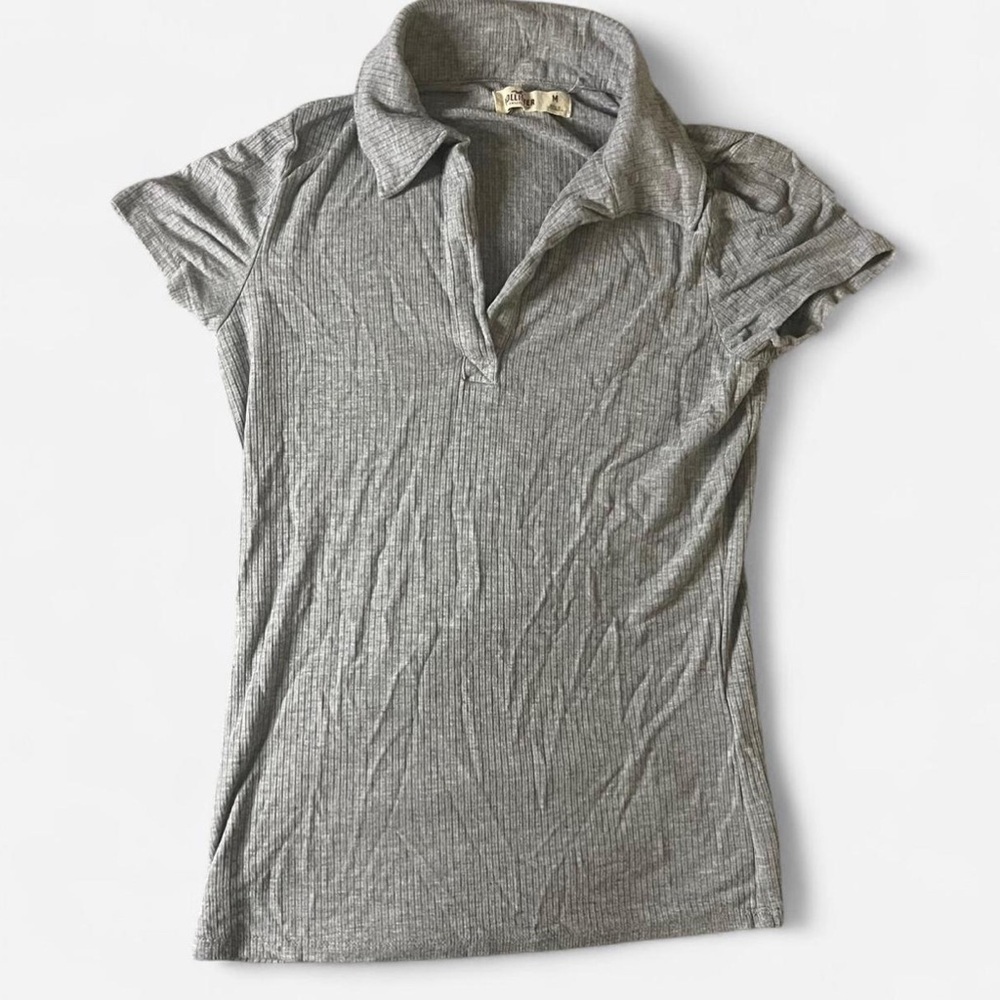 Y2K Hollister Shirt Womens Medium Gray Babydoll Top Bella Swan Elena Preppy